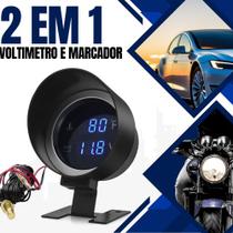 Voltímetro e Marcador De Temperatura Automotivo Universal