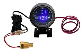 Voltímetro + Marcador De Temperatura Automotivo Universal Voltímetro + Marcador De Temperatura Automotivo Universal