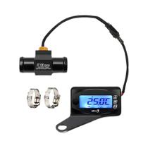 Voltímetro Universal Mini LED Para Motocicleta Com Medidor De Temperatura Da Água E Hora, Com