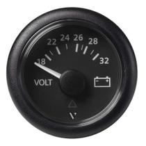 Voltímetro Veratron Viewline 52mm 18-32V - mostrador e moldura pretos Voltímetro Veratron Viewline 52mm 18-32V - mostrador e moldura pretos