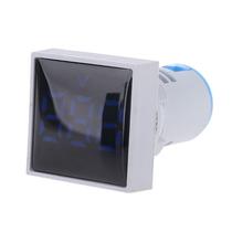 Voltmeter quadrado AC 20-500V Volt Meter Painel LED Sinal de tensão digital Luz 22mm Branco/Vermelho/Azul/Amarelo/Verde - Azul
