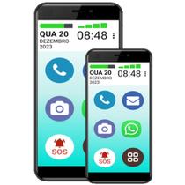 Vovô&vovófone 4g 64gb tela grande 5.5 2gb ram redes sociais - Multilaser