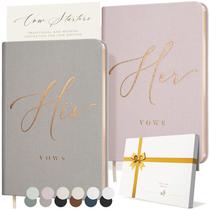 Vow Books ARTESORI His and Hers Linen Wedding com caixa de presente Vow Books ARTESORI His and Hers Linen Wedding com caixa de presente