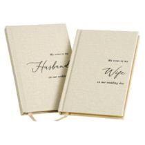 Vow Books MUUJEE, capa dura, tela de linho creme, conjunto de 2 Vow Books MUUJEE, capa dura, tela de linho creme, conjunto de 2