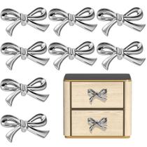 VOZTRZA Puxadores de Gaveta em Formato de Laço, Liga de Zinco Prateada, 8 Peças