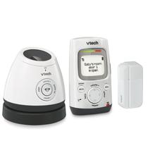 VTech DM271-102 Audio Baby Monitor com luz noturna brilhante no teto, sensor de porta/janela aberto ou fechado, alerta de som vibratório, interfone de volta e clipe de cinto