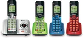 Vtech Telefone sem fio DECT 6.0 com 4 aparelhos/base Colorido Vtech Telefone sem fio DECT 6.0 com 4 aparelhos/base Colorido