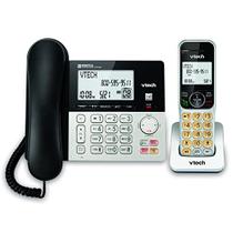 VTECH VG208 DECT 6.0 Telefone com Cabo/Sem Fio para Casa com Secretária Eletrônica, Bloqueio de Chamadas, ID do Chamador, Display Retroiluminado Grande, Viva-voz Duplex, Interfone, Line-Power (Prata / Preto)
