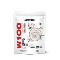 W100 whey concentrado creme de coco 900g refil - nutrata