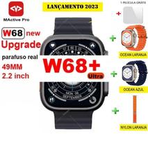 W68+ Relógio Smartwatch W68+ Ultra 8 W68 Max Microwear - 49mm-NFC+GPS+4 PULS+PELÍCULA
