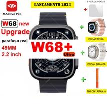 W68+ Relógio Smartwatch W68+ Ultra 8 W68 Max Microwear - 49mm-NFC+GPS+4 PULS+PELÍCULA