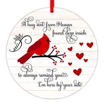 WaaHome Red Cardinal Enfeites de Natal 3'' Natal no Céu Ornamentos em Memória de Um Amado Árvore de Natal Ornamentos Decorações de Árvores