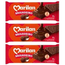 Wafer Biscoito Crocante c/ Recheio Sabor Brigadeiro Kit 240g