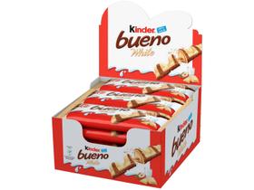 Wafer de Chocolate Bueno White Recheio de Leite e Avelãs 585g Display com 15 Unidades Kinder