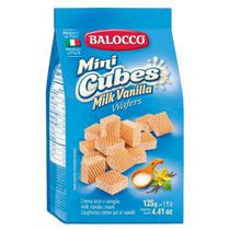 Wafer mini cubos de leite balocco 125g