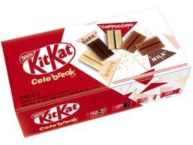 Waffer de Chocolate Kit Kat Chocolate Branco Meio Amargo Cappuccino e Ao Leite 185,6g Nestlé
