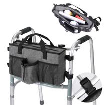Walker Bag Clekegbag para idosos com porta-copos cinza Walker Bag Clekegbag para idosos com porta-copos cinza