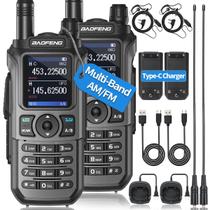 Walkie Talkie BAOFENG UV-21R, recarregável de longo alcance, pacote com 2 unidades