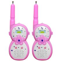 Walkie Talkie Infantil Telefoninho Fala de Verdade Função Aperte e Fale Rosa