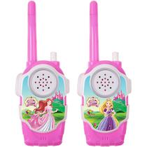 Walkie Talkie Infantl Princesas Rosa Radinho Comunicador - Art Brink