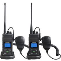 Walkie Talkie SAMCOM 5W recarregável de longo alcance, 2 unidades com microfone