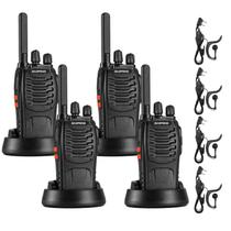 Walkie Talkies BAOFENG BF-88ST de longo alcance, pacote com 4 fones de ouvido