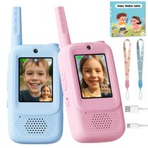 Walkie-talkies com vídeo ANBURI, 2 unidades, recarregáveis para crianças