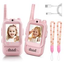 Walkie-talkies com vídeo YUSSBCU, kit com 2 unidades, recarregáveis, rosa Walkie-talkies com vídeo YUSSBCU, kit com 2 unidades, recarregáveis, rosa