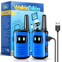 Walkie Talkies comedyfun recarregável para crianças de 3 a 8 anos, pacote com 2