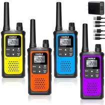 Walkie Talkies DURLK, recarregável de longo alcance, 1800mAh, pacote com 4