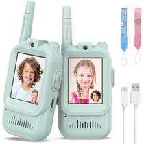 Walkie-talkies Hangrui recarregáveis com vídeo, kit com 2 unidades, brinquedo infantil