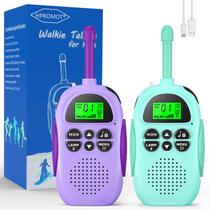 Walkie Talkies HPROMOT recarregável para crianças de 3 a 12 anos, pacote com 2 Walkie Talkies HPROMOT recarregável para crianças de 3 a 12 anos, pacote com 2