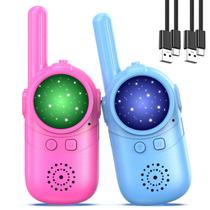 Walkie Talkies Inspireyes recarregáveis para crianças de 3 a 8 anos, pacote com 2