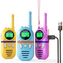 Walkie Talkies Inspireyes, recarregável, alcance de 3 milhas, pacote com 3