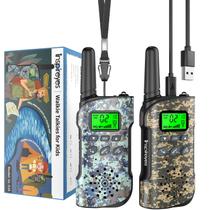 Walkie Talkies Inspireyes recarregável para crianças, pacote com 2 camuflagens