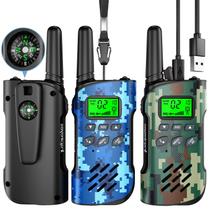 Walkie Talkies Inspireyes recarregável para crianças, pacote com 3 camuflagens Walkie Talkies Inspireyes recarregável para crianças, pacote com 3 camuflagens