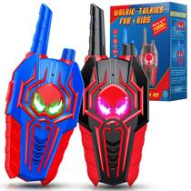 Walkie Talkies JovialToyz Spider Kids de 3 a 8 anos, pacote com 2 Walkie Talkies JovialToyz Spider Kids de 3 a 8 anos, pacote com 2