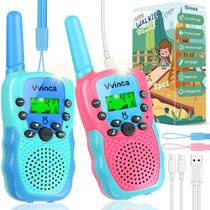 Walkie Talkies recarregáveis Vvinca para crianças de 3 a 12 anos, 2 pacotes Walkie Talkies recarregáveis Vvinca para crianças de 3 a 12 anos, 2 pacotes