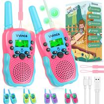 Walkie Talkies recarregáveis Vvinca Toys, de 3 a 12 anos, rosa para crianças Walkie Talkies recarregáveis Vvinca Toys, de 3 a 12 anos, rosa para crianças
