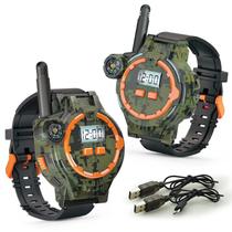 Walkie Talkies recarregável para crianças, Radio Walky, Talky com lanterna, 2 pcs