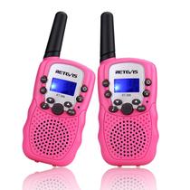 Walkie Talkies Retevis RT388 para Crianças - Alcance de 1km - Rosa