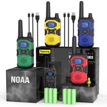 Walkie Talkies Topsung recarregável de longo alcance, pacote com 4, 4500mAh Walkie Talkies Topsung recarregável de longo alcance, pacote com 4, 4500mAh
