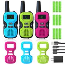 Walkie Talkies Upitry recarregável para crianças de 3 a 12 anos, pacote com 3