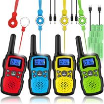 Walkie Talkies Wishouse M8 recarregável para crianças, pacote com 4