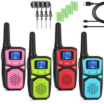 Walkie Talkies WokTok Recarregáveis para Crianças e Adultos - Alcance de 4,8 Milhas (4 Unidades)