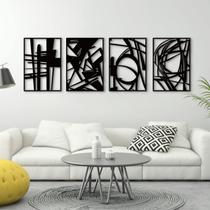 Wall Art Glamativity Black Abstract Metal, pacote com 4 unidades, tamanho L, 57x28cm Wall Art Glamativity Black Abstract Metal, pacote com 4 unidades, tamanho L, 57x28cm