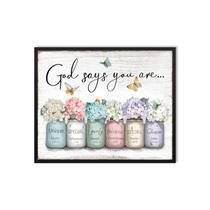 Wall Art HLJ ART Deus diz que você é citações inspiradoras Wall Art HLJ ART Deus diz que você é citações inspiradoras