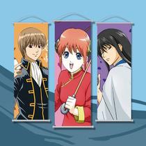 Wall Art Scroll 3 painéis Gintama Anime Canvas 25x70cm