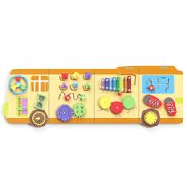 Wall Busy Board Panels BlueWood School Bus Toddler Toy