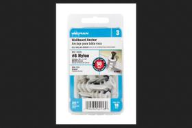 Wallboard Anchors Hillman 0,164 polegadas de diâmetro x 3,2 cm L Nylon 10 unidades